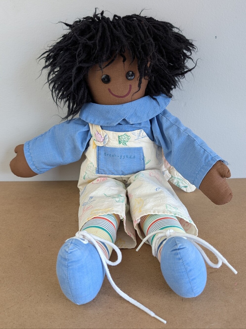 Vintage Treehugger Ragdoll, Soft Body, Yarn Hair, 18"